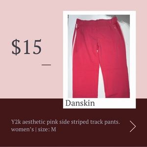 y2k aesthetic pink track suit pants